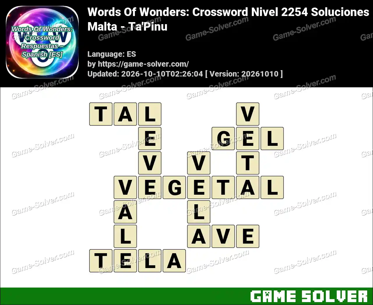 Words Of Wonders: Crossword Nivel 2254 Soluciones – Malta – Ta’Pinu